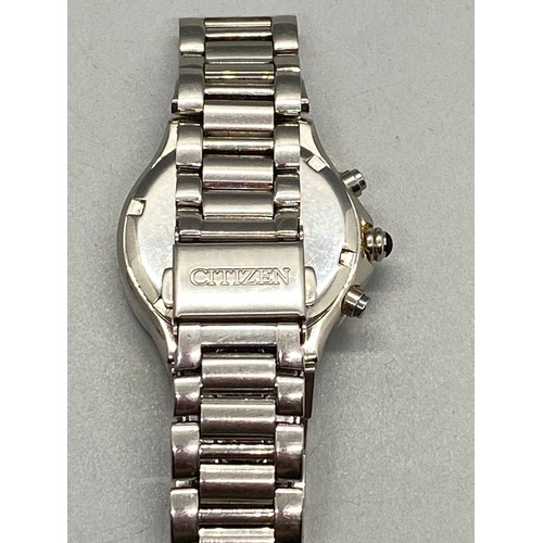 35 - Ladies Citzenn Eco-Drive wrist watch with mother of pearl face.