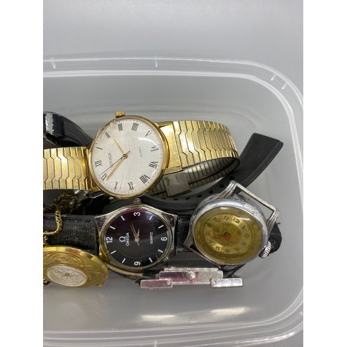 37 - Box of mixed watches to include Omega etc.