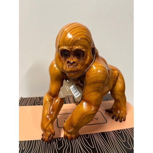 66 - Large boxed African Plains wooden Gorilla ornament.
30cm h x 30cm w