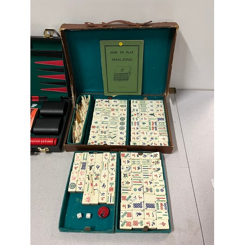 85 - Vintage Mah-jong set along with back gammon set.