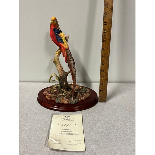 273 - large boxed border fine arts golden pheasant with certificate
30cm h