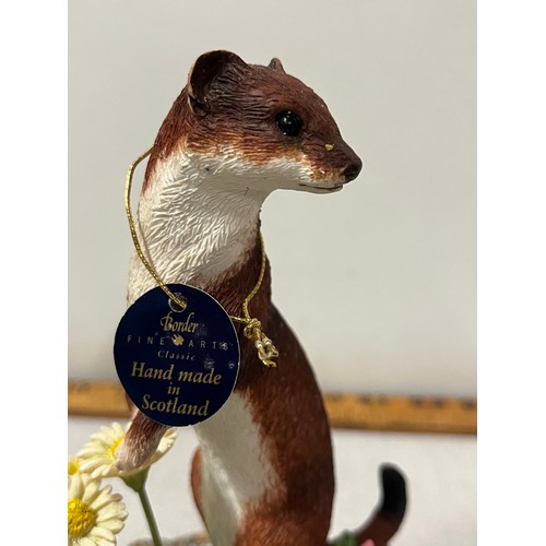 370 - large border fine arts stoat hand signed by ray ayres
18cm h x 15cm