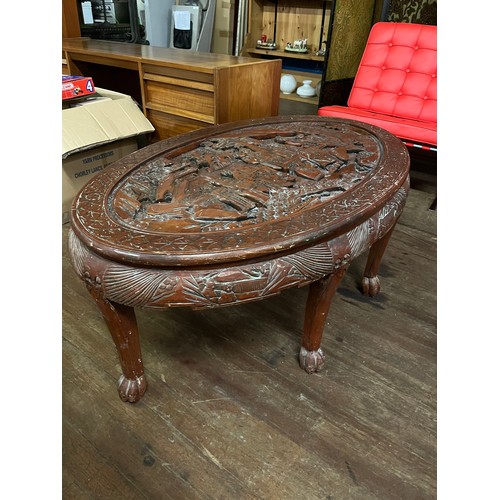 440 - Highly carved Chinese coffee table
126cm l x 76cm x 50cm