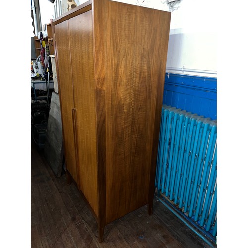 200 - Mid Century teak bedroom set by Younger consisting of 2 wardrobes & headboard with drawers.
Wardrobe... 