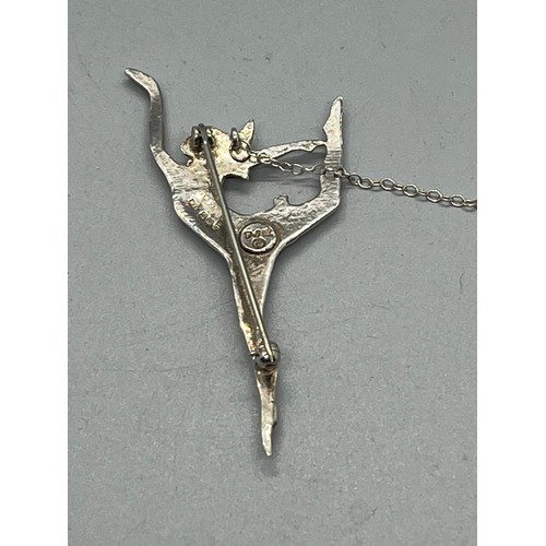 4 - sterling silver dancing lady/ballerina brooch hallmarked