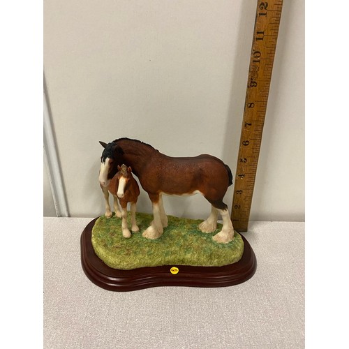 60 - Border fine arts ' Clydesdale Mares & Foal' by Annie Wall with original box
26cm x 17cm