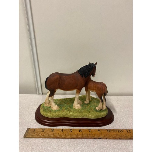 60 - Border fine arts ' Clydesdale Mares & Foal' by Annie Wall with original box
26cm x 17cm