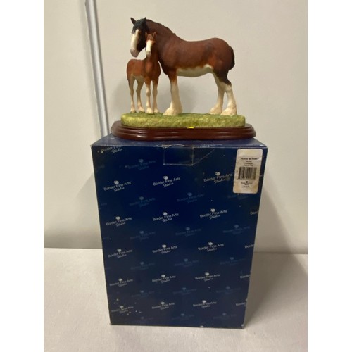 60 - Border fine arts ' Clydesdale Mares & Foal' by Annie Wall with original box
26cm x 17cm