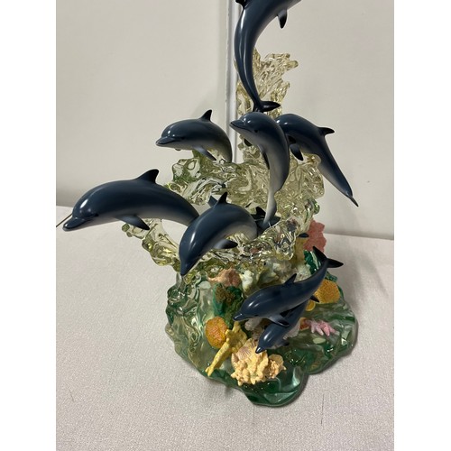 300 - Limited edition Brooks & Bentley Lenox 'Paradise of Dolphins' with original boxes 38 x 40cm