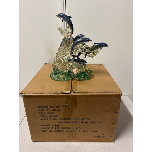 300 - Limited edition Brooks & Bentley Lenox 'Paradise of Dolphins' with original boxes 38 x 40cm