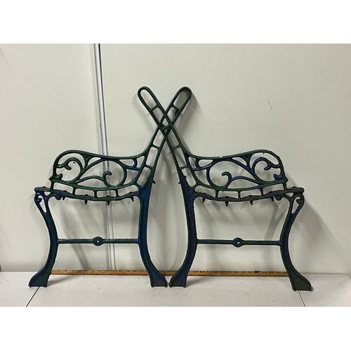 315 - Pair of cast iron bench ends