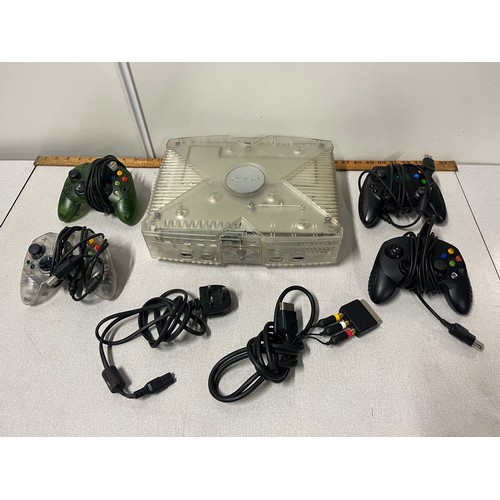 304 - Xbox with 46 games & 4 controllers.