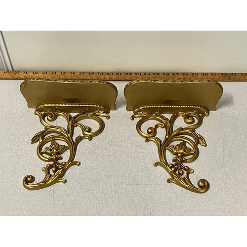 33 - Pair of vintage Peerart gilt Rococo style wall brackets.