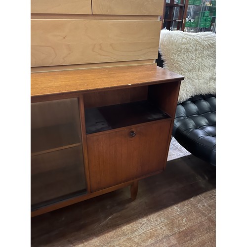 307 - Mid Century glass fronted bookcase.