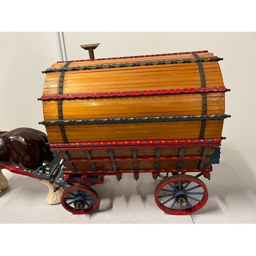 51 - Large Antique bespoke wooden & metal ornamental Vardo (gypsy wagon) (over 100 years old) along with ... 