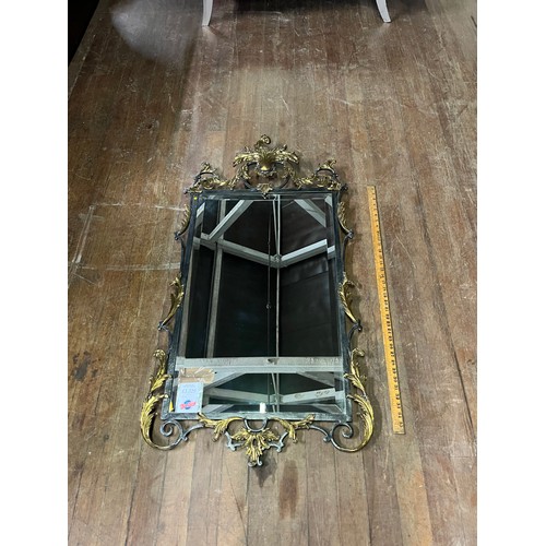 75 - large heavy metal & brass ornate mirror from sterling furniture
123cm x 64cm