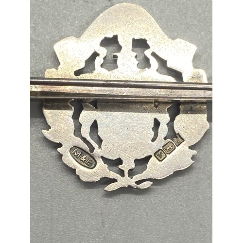 58 - Hallmarked silver brooch/pin Distribute Cheerfullie.