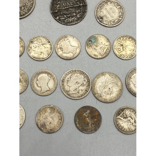 67 - Collection of silver coins to include 1898 Queen Victoria half crowns, 1889 shilling jubilee head an... 