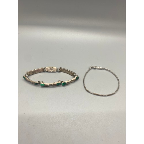 73 - Mexican silver bracelet and 925 silver bracelet.