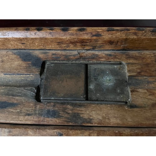 187 - vintage school desk with brass ink well