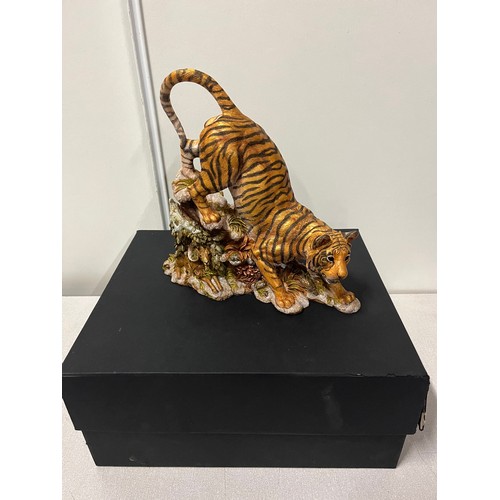 247 - From the earthed boxed tiger ornament with certificate. 27cm tall