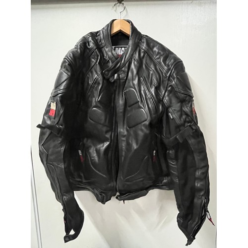 263 - Max MPH leather motorbike jacket and trousers size 40