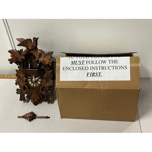 294 - New large Black Forest German cuckoo clock with original box. 36cm tall