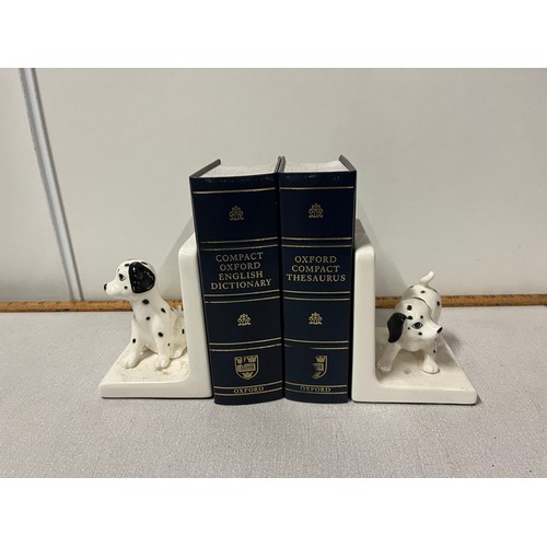 361 - Large Pair of ceramic Dalmatian bookends by Otagiri Japan 15cm tall