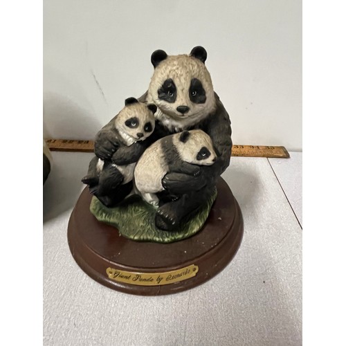 363 - 4 Large ceramic Pandas to include Leonardo & Franklin Mint.