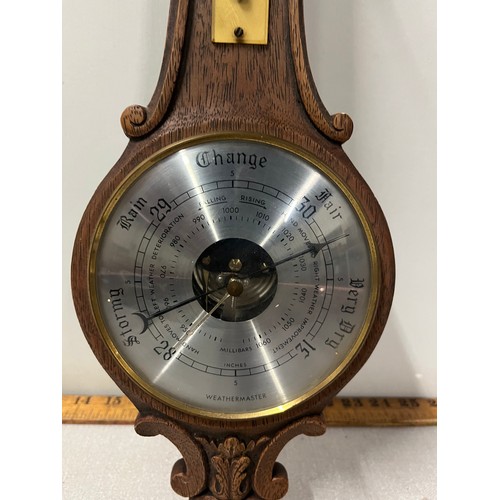 416 - Vintage oak barometer.