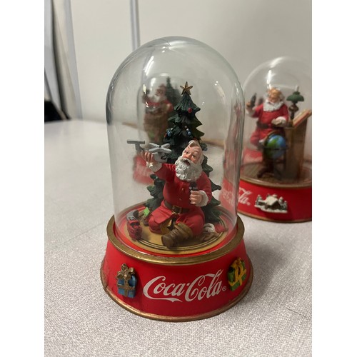 424 - 8 Limited edition Franklin Mint Coke Cola domed Santa's