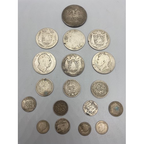 Collection of silver coins to include King George iii & IV , 1836 ...