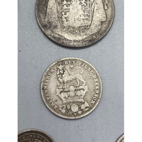 Collection of silver coins to include King George iii & IV , 1836 ...