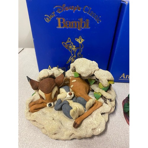 202 - 3 Disney classic 'Bambi' Arden sculptures along with puffin all with original boxes.