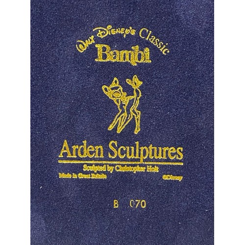 202 - 3 Disney classic 'Bambi' Arden sculptures along with puffin all with original boxes.