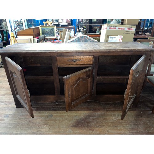 56 - Antique 1 drawer 3 cabinet sideboard with key.
108cm l x  88cm h x 54cm d