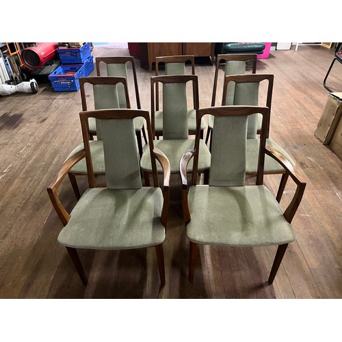 15 - 8 Mid Century G Plan Teak wood chairs to include 2 carvers.