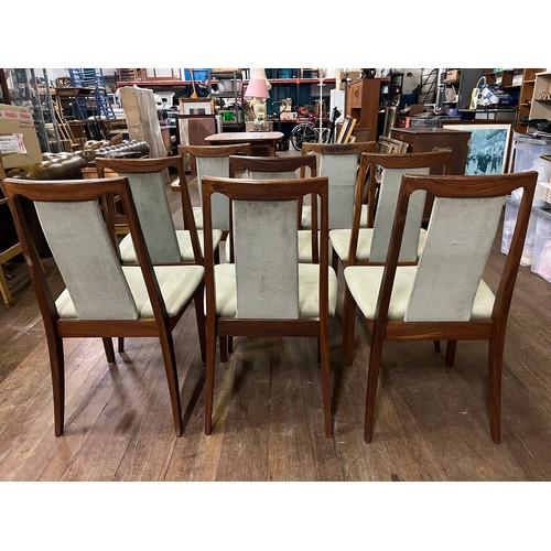 15 - 8 Mid Century G Plan Teak wood chairs to include 2 carvers.