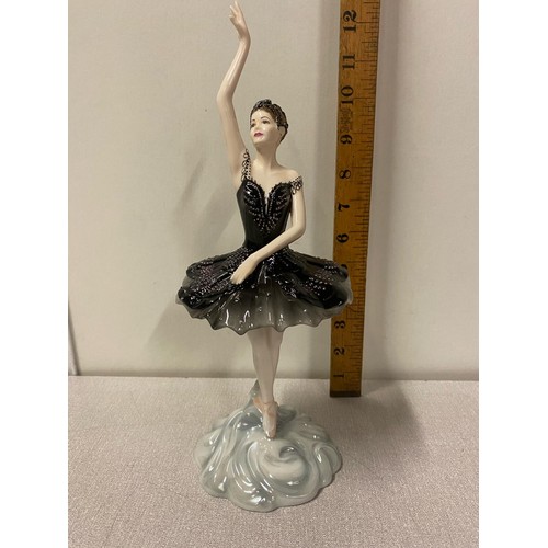 25 - Coalport The Darcey Bussell Collection 'Odile the black swan figurine' with certificate & original b... 