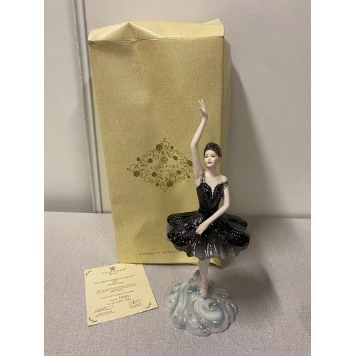 25 - Coalport The Darcey Bussell Collection 'Odile the black swan figurine' with certificate & original b... 