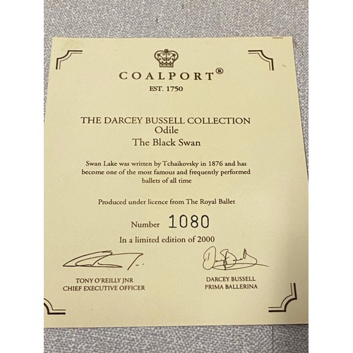 25 - Coalport The Darcey Bussell Collection 'Odile the black swan figurine' with certificate & original b... 