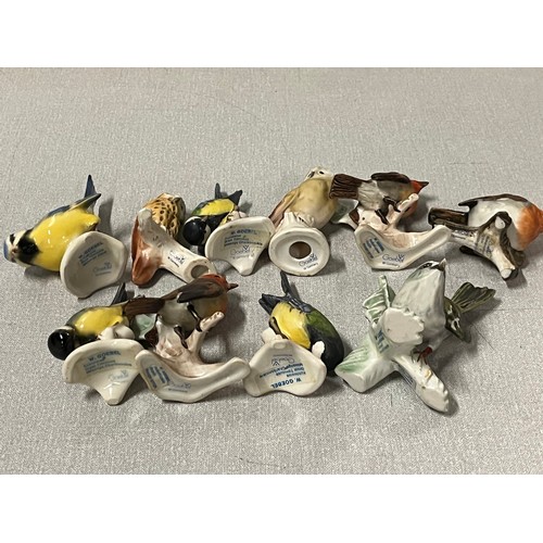 123 - 10 Vintage Goebel Hummel birds from 60's/70's to include Robins & Great Tit etc.