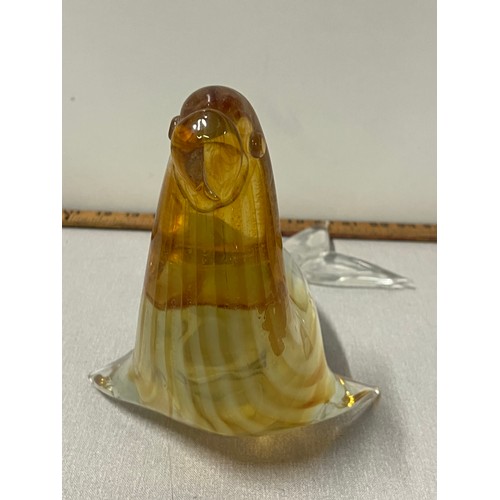 54 - Large heavy Licio Zanetti art glass Seal with amber & glitter running through the glass.
4.3kg 41cm ... 