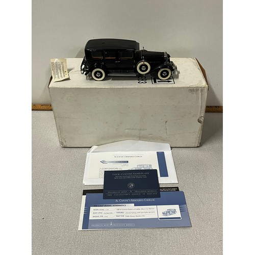 58 - boxed franklin mint diecast model of al capones armoured cadilac