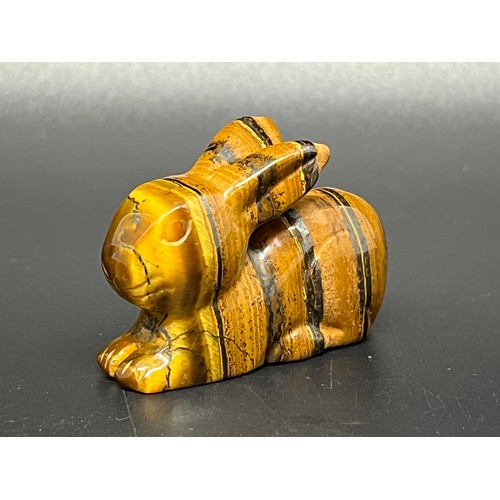 144 - handmade tigers eye gemstone rabbit
4.5 x 3cm