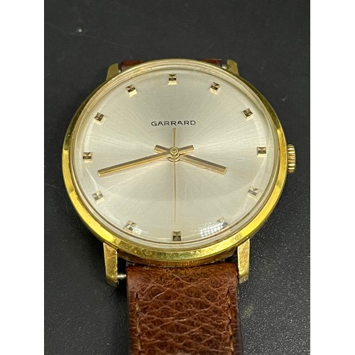 145 - vintage garrard gents wind up presentation watch with garrard box working