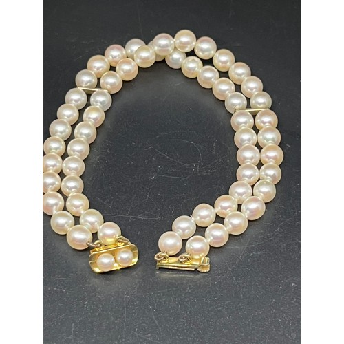 26 - 9ct gold & pearl bracelet with matching earings