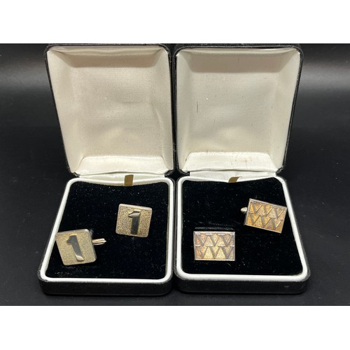 27 - 2 pairs of silver hallmarked cufflinks