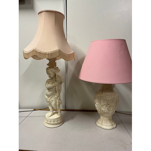 138 - 2 vintage lamps to include cherub & one other
largest 90cm inc shade