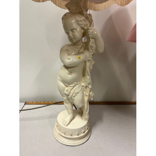 138 - 2 vintage lamps to include cherub & one other
largest 90cm inc shade